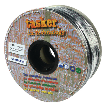 TASR-C121 Stereo audiokabel op haspel 2x 0.25 mm² 100 m zwart Verpakking foto